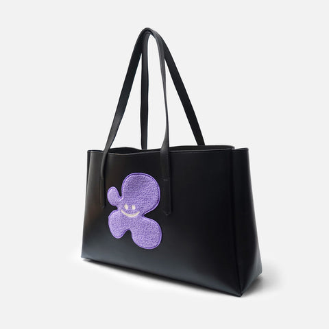 Lilac black tote