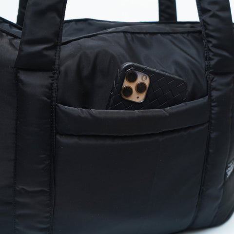 Black puffy tote