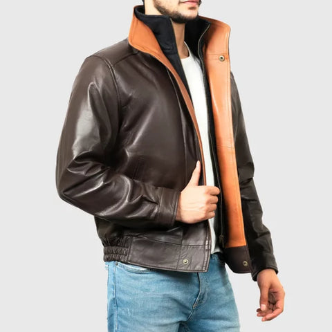 Andrew Men’s Brown Leather Jacket