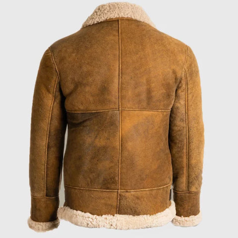 Brad Men’s Brown B-3 Bomber Leather Jacket
