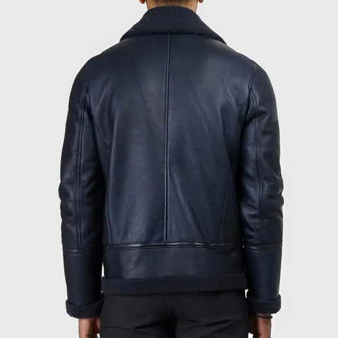 Connor Men’s Black B-3 Bomber Leather Jacket