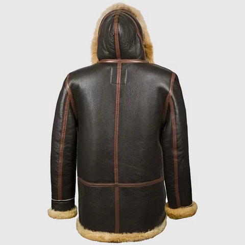 Connor Men’s Dark Brown B-7 Bomber Leather Jacket