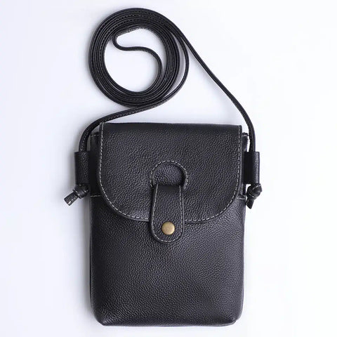 Men’s Black Leather Travel Crossbody Bag