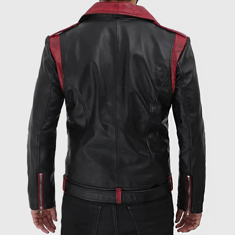 Nathan Men’s Black Biker Leather Jacket