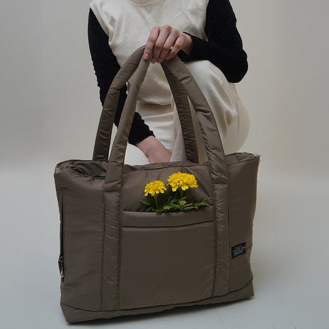 Walnut Puffy tote bag